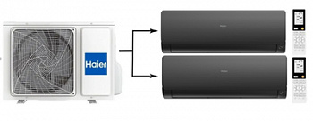 Мульти сплит-система на 2 комнаты Haier Flexis Super Match 2U40S2SM1FA/AS25S2SF2FA-B*2шт с установкой